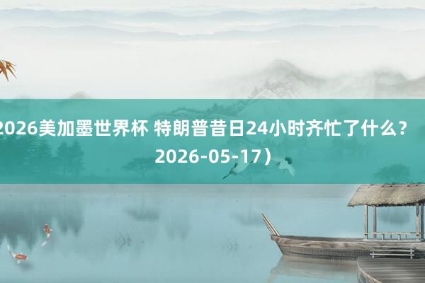 2026美加墨世界杯 特朗普昔日24小时齐忙了什么?(2026-05-17)