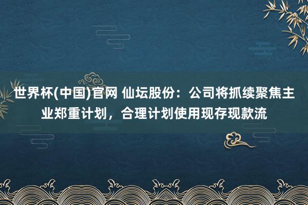 世界杯(中国)官网 仙坛股份：公司将抓续聚焦主业郑重计划，合理计划使用现存现款流