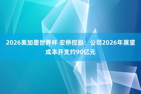 2026美加墨世界杯 宏桥控股：公司2026年展望成本开支约90亿元