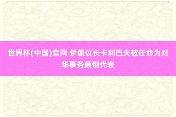 世界杯(中国)官网 伊朗议长卡利巴夫被任命为对华事务颠倒代表