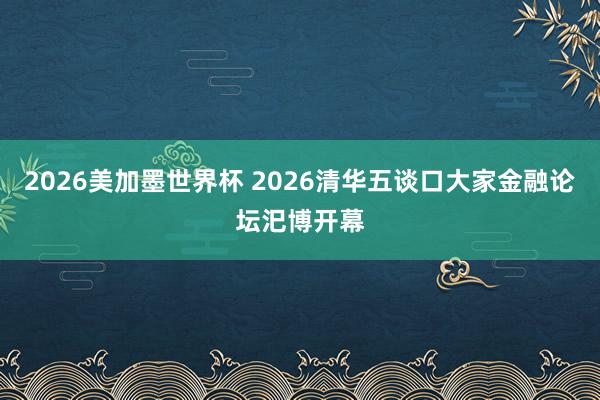 2026美加墨世界杯 2026清华五谈口大家金融论坛汜博开幕