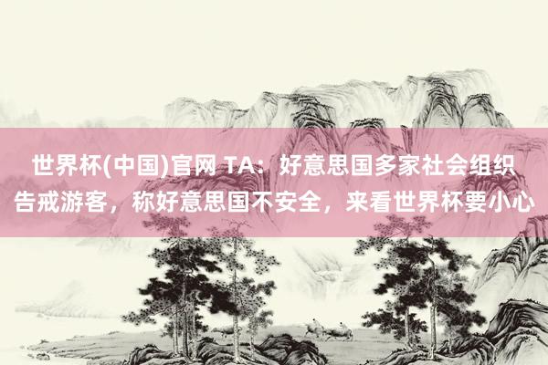世界杯(中国)官网 TA：好意思国多家社会组织告戒游客，称好意思国不安全，来看世界杯要小心