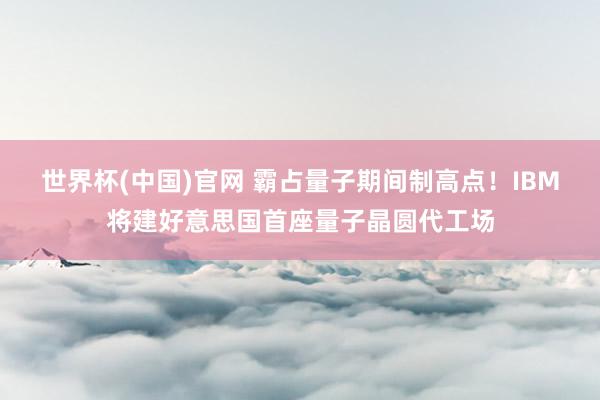 世界杯(中国)官网 霸占量子期间制高点！IBM将建好意思国首座量子晶圆代工场