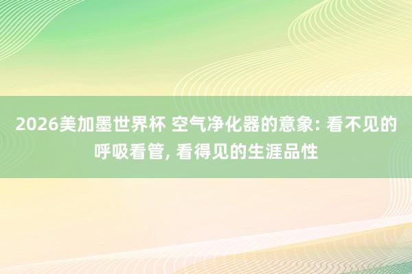 2026美加墨世界杯 空气净化器的意象: 看不见的呼吸看管， 看得见的生涯品性