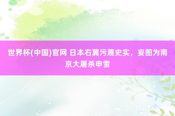 世界杯(中国)官网 日本右翼污蔑史实，妄图为南京大屠杀申雪