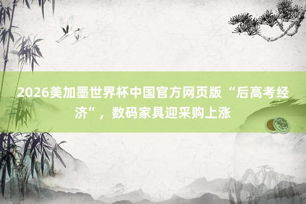 2026美加墨世界杯中国官方网页版 “后高考经济”，数码家具迎采购上涨